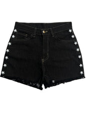 denim stars studded shorts blue jeans womens festival outfit rockstar wife 