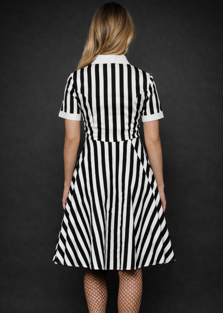 Black & White Striped Gothic Dress | Alt Shirt Dress | Pretty Attitude | Pretty Attitude Black & White Striped Gothic Dress | Alt Shirt Dress | Pretty Attitude | Pretty Attitude