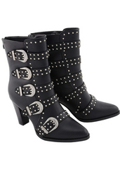 studded booties black stud concert rocker 