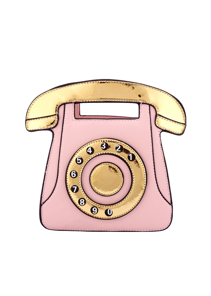 Telephone Handbag Pink Phone Crossbody Bag Phone Shaped Purse