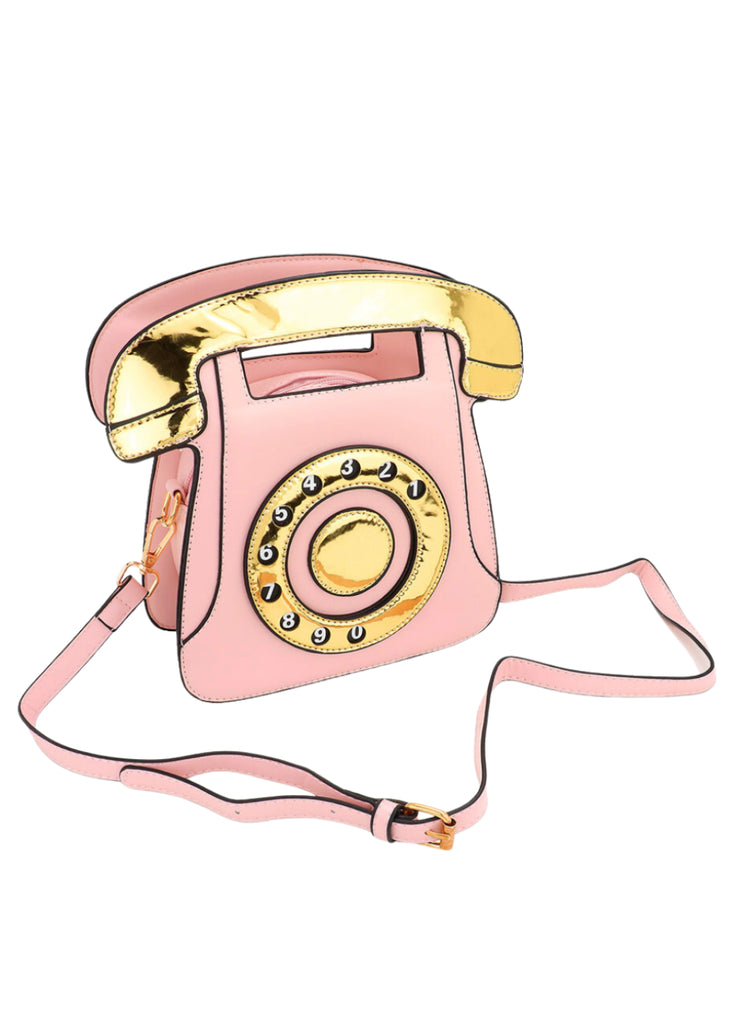 pink phone shaped purse