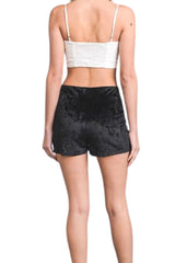 black velvet shorts
