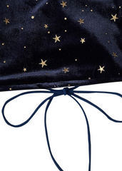 Midnight Blue Velvet Star Print Crisscross Cami