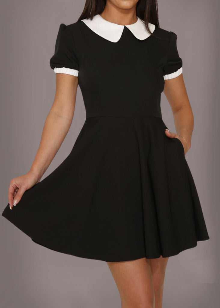 Wednesday Goth Design Goth Dress | Wednesday Addams Dress | Peter Pan Collar Dress | Pretty ...