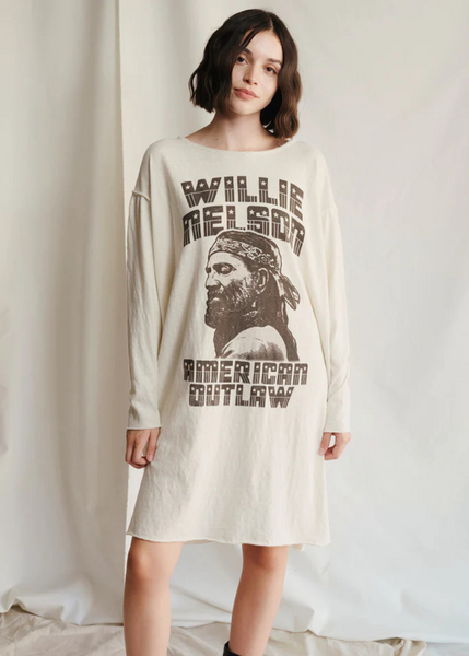 willie nelson dress country print longsleeve festival concert sleep 