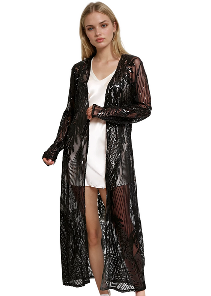 sequin kimono boho rocker holiday rockstar 
