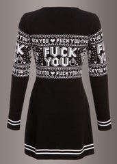 Sourpuss F You Skull Sweater Dress