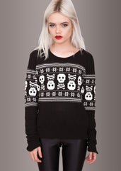 Bad To the Bone Skeleton Ugly Christmas Sweater