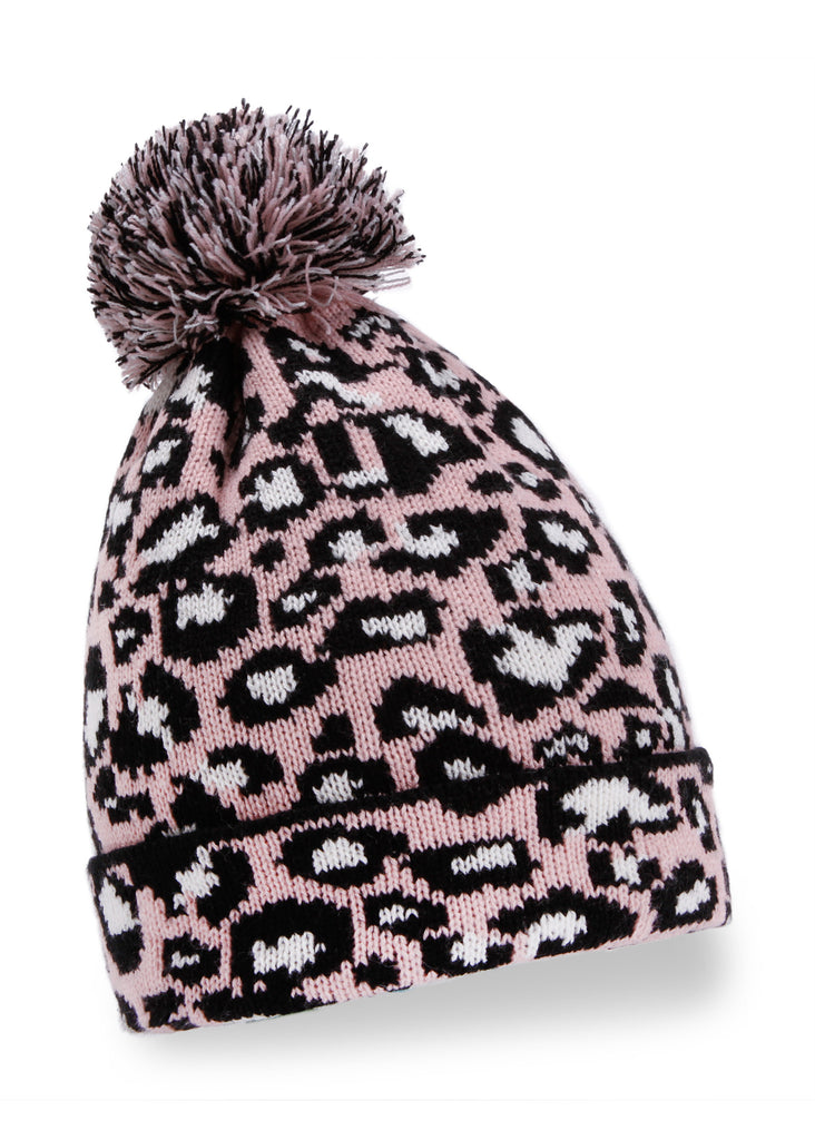 Leopard knit beanie 