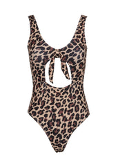 Leopard print one piece bathing suit