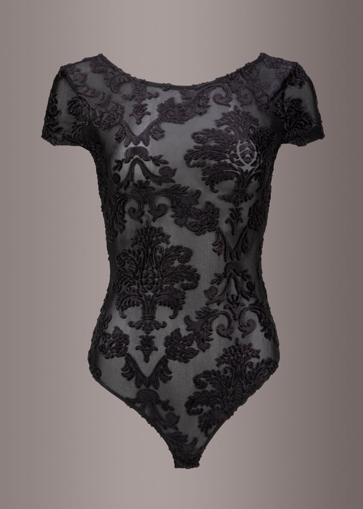 Sheer Short Sleeve Bodysuit | Velvet Bodysuit | Black Lace Bodysuit ...