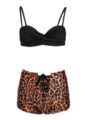 leopard high waist bikini
