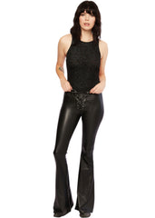 black leather bell bottoms