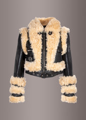 leather faux fur jacket