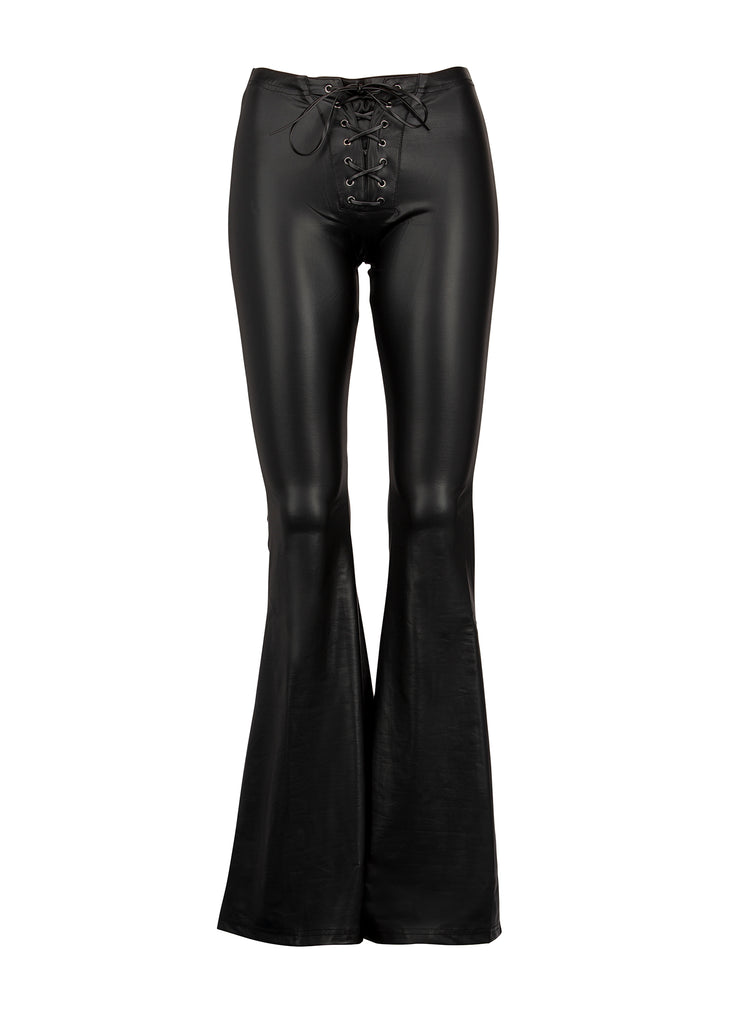 Faux Leather Bell Bottoms