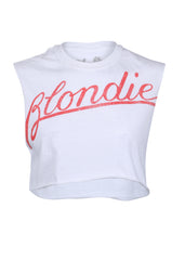White Blondie band tee cropped top festival spring summer concert Debbie Harry 