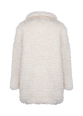 white faux fur jacket