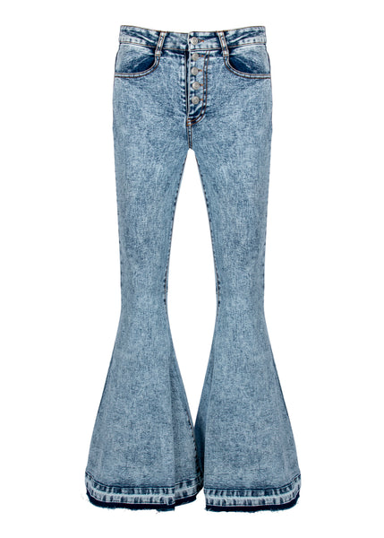 acid wash flare jeans