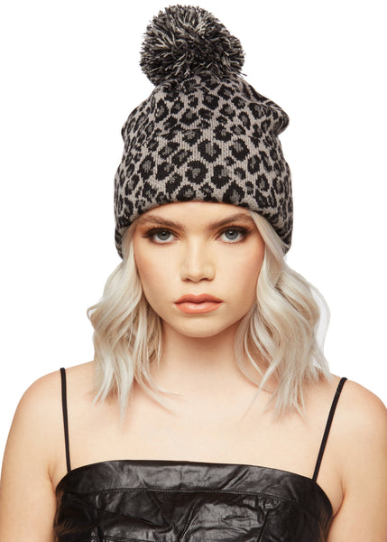 animal print beanie hat