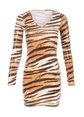 tiger print sequin dress