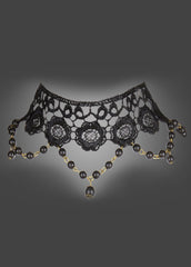 black beaded lace necklace