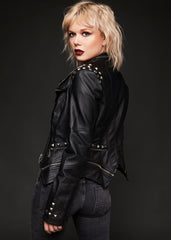 black biker jacket with studs