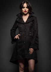 black brocade goth coat
