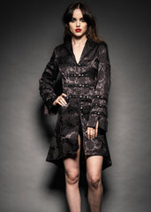 black brocade goth coat