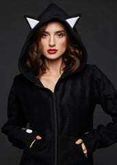 black cat gothic hoodie