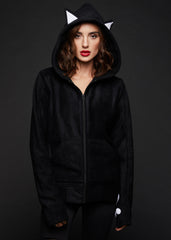 black cat kawaii hoodie