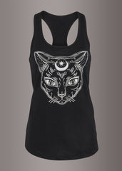 black cat goth tee