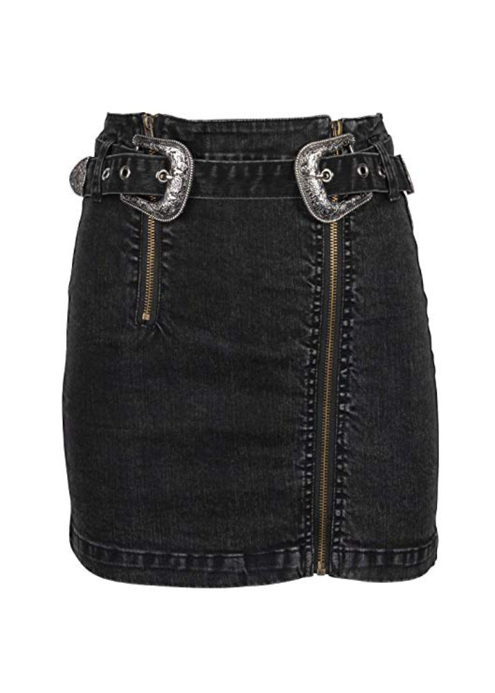 black denim western skirt