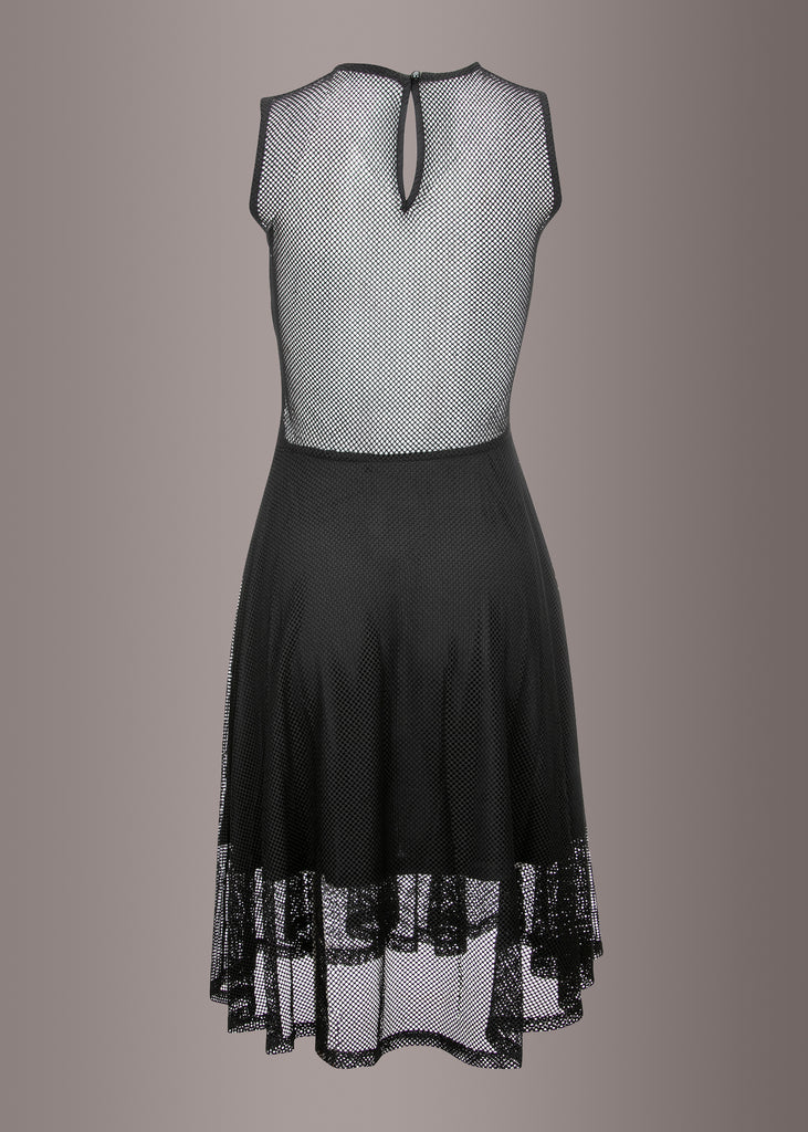 Black Fishnet A-Line Midi Dress | Goth shop | goth dresses | Pretty Attitude Black Fishnet A-Line Midi Dress | Goth shop | goth dresses | Pretty Attitude