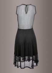 black fishnet cutout dress
