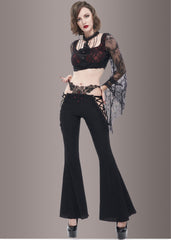 black goth bell bottoms