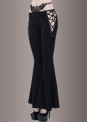 black goth flare pants