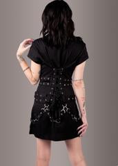 short modest black goth club dress Short Black Gothic Dress