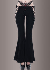 black gothic flare pants
