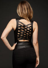 faux leather goth top