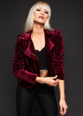 Burgundy velvet jacket