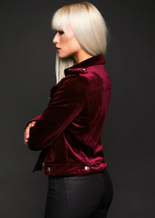 Velvet biker jacket
