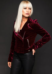 Velvet moto jacket