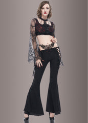 black lace bell bottoms