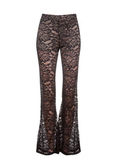Black Lace Flared Bell Bottom Pants