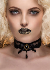 black lace choker necklace