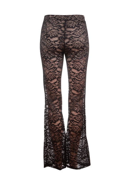 Black Lace Flared Bell Bottom Pants