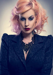 black lace gothic necklace