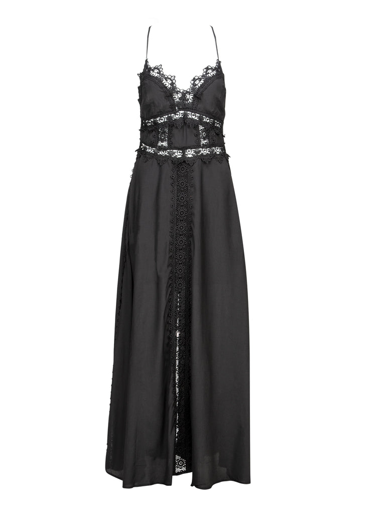 black lace maxi dress