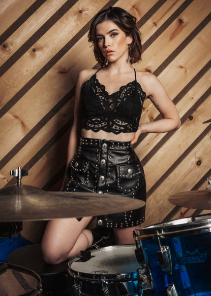 black lace top
