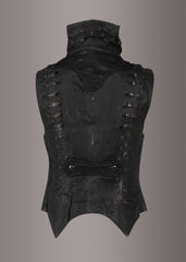 black biker vest back